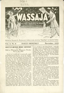 Numero di Wassaja, Vol. 4, No. 8, Novembre 1919 da Carlos Montezuma